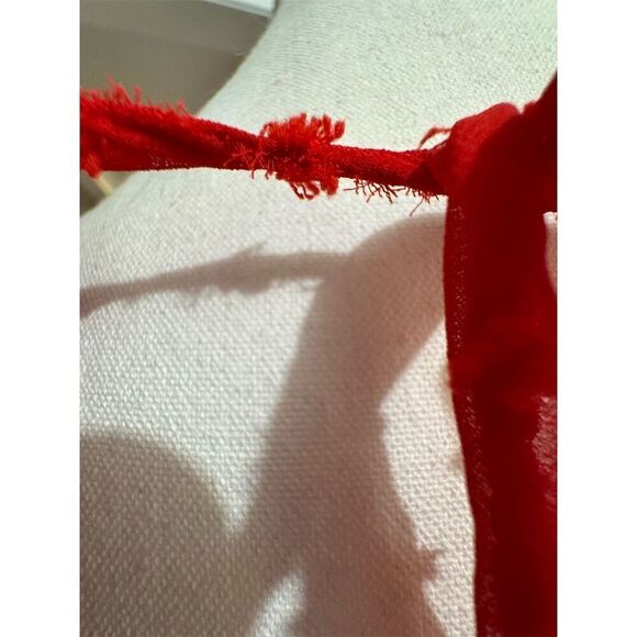 Halogen Women's Red Textured Ruffle Blouse Size M Long Sleeve Casual - Picture 8 of 10